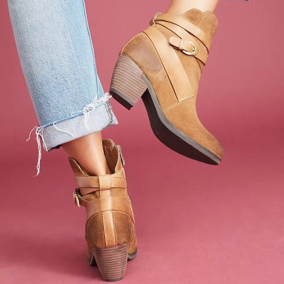 Antelope Anthropologie Gillie Wrap Booties Leather Brown - Picture 2 of 12